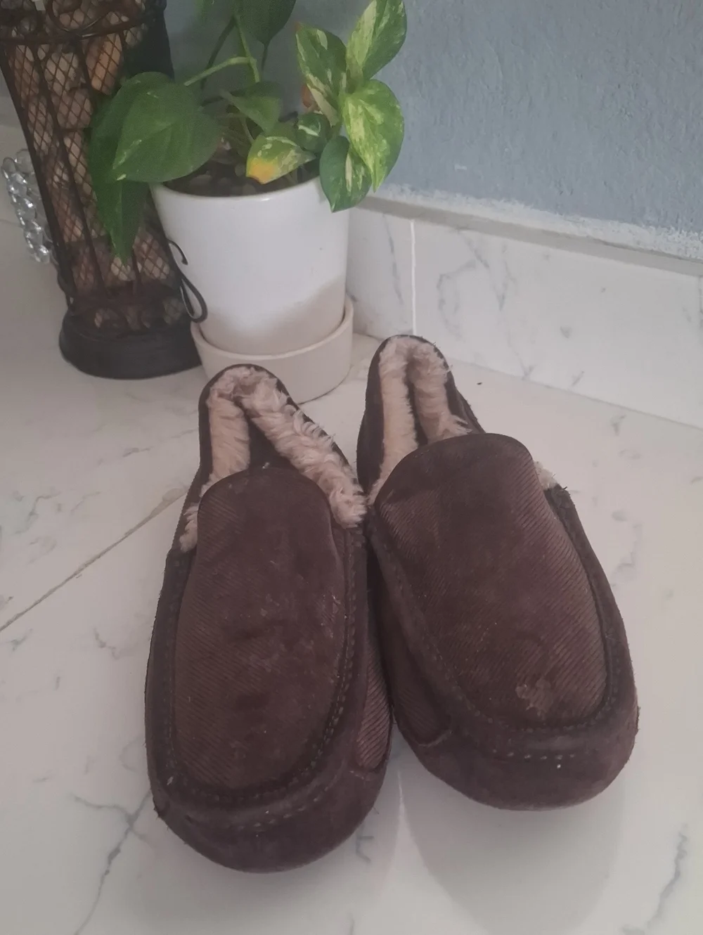 UGG Men's Dark Brown Slip-On Moccasins